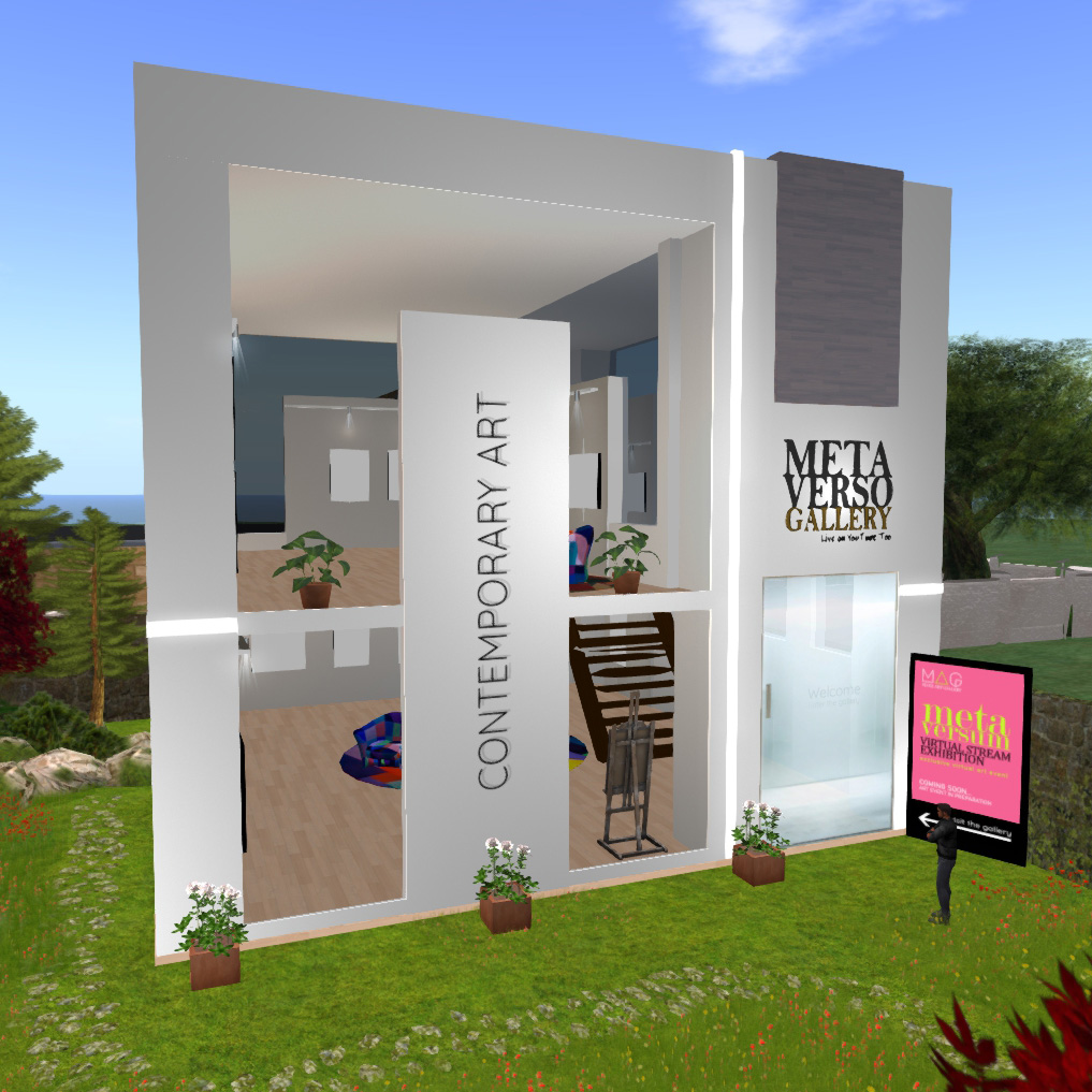 imamgine esterna della galleria virtuale nel Metaverso o Mondo Virtuale di Second Life - MAG Gallery