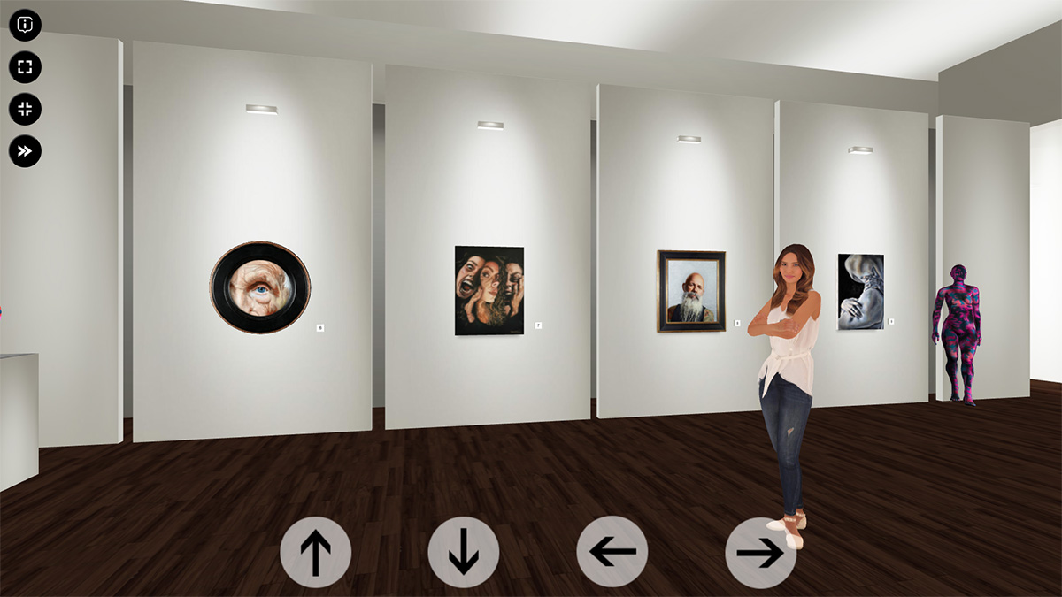 The interface of the MuVi virtual gallery by Make Art Gallery