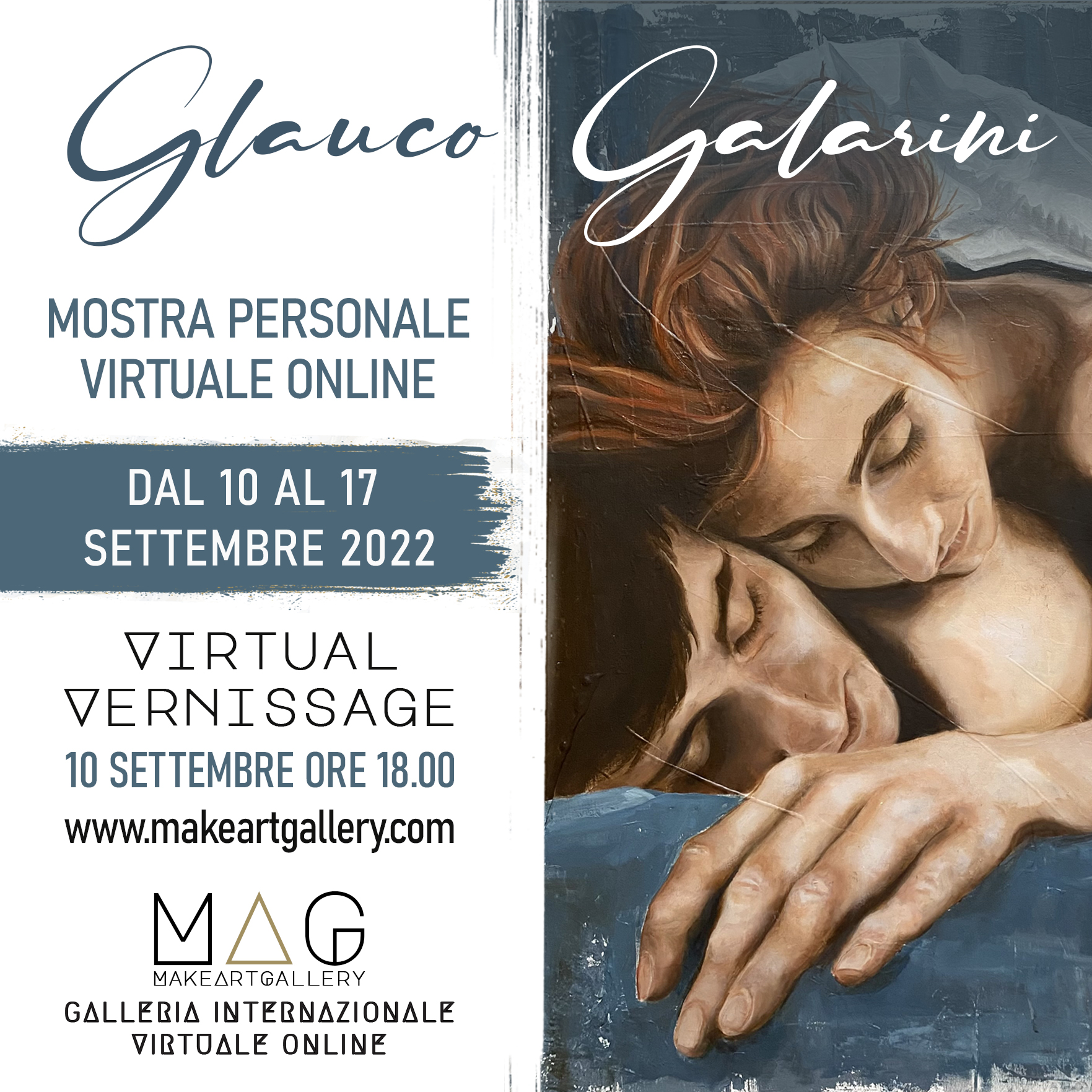 locandina della mostra virtuale di Glauco Galarini Pittore | make art gallery 2022