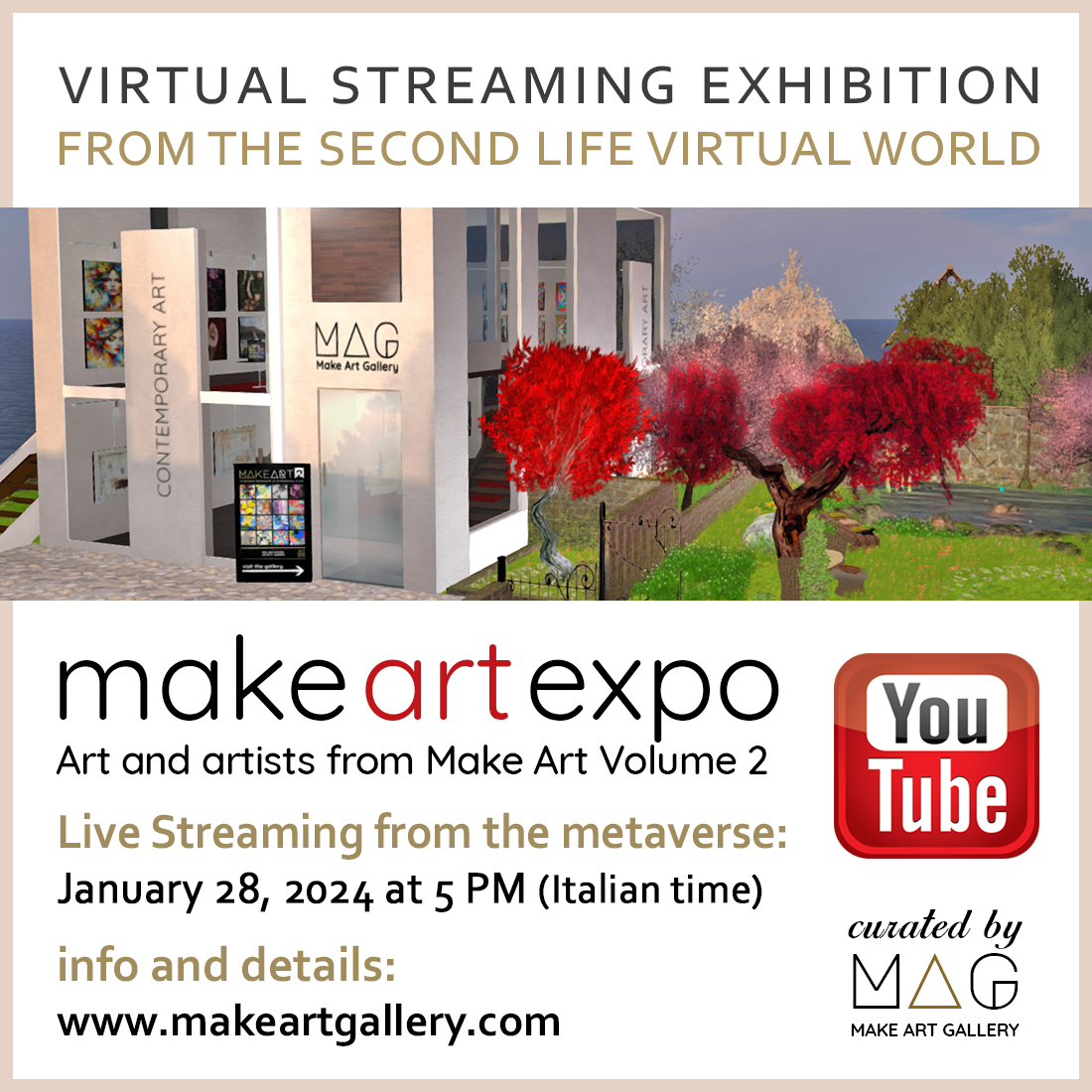 Mostra virtuale collettiva | in streaming dal Metaverso - Titolo: Make Art ExpoMostra virtuale collettiva | in streaming dal Metaverso - Titolo: Make Art Expo